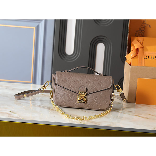 Túi LV Pochette Métis East West máu xám dập nổi TLV072