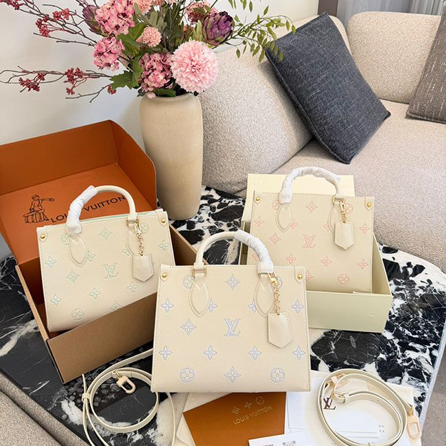 (3 màu) Túi LV OnTheGo PM trắng TLV156