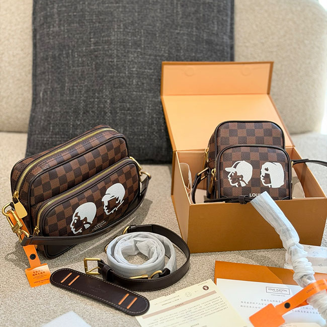 Túi đeo chéo nam lv nil caro nâu TNLV112