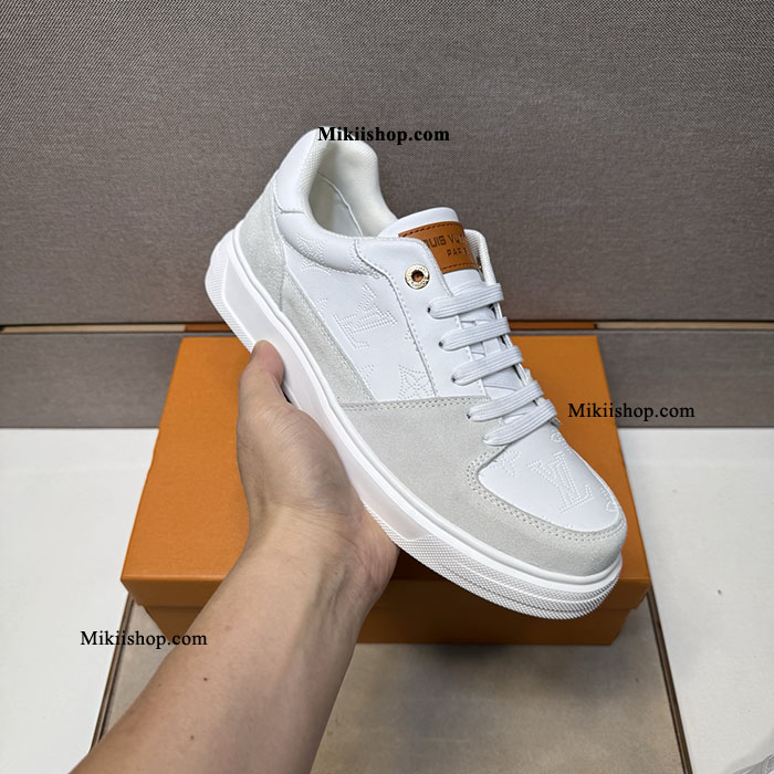 Giày lv sneaker da lộn trắng MK263
